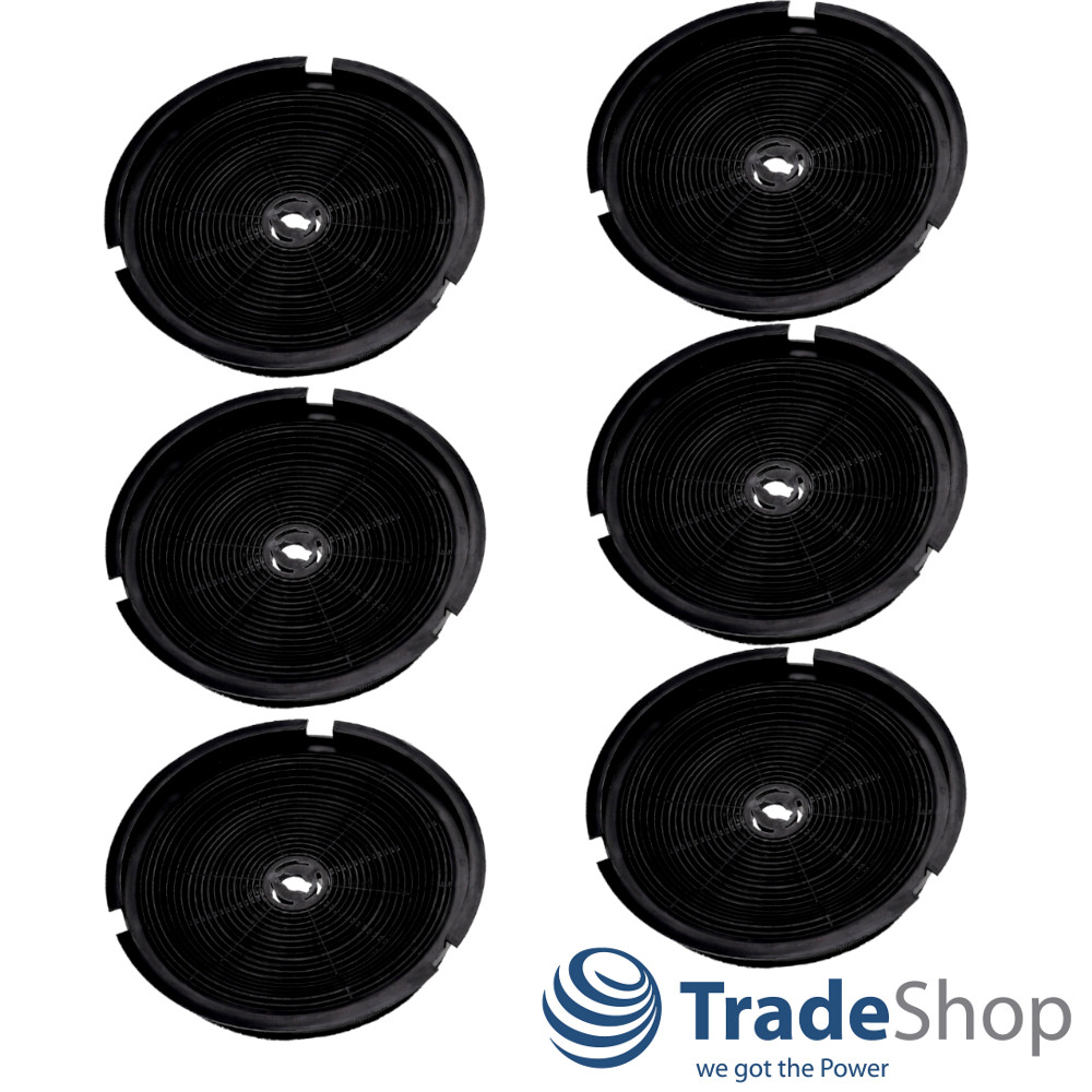 6x Aktivkohlefilter Ø190mm für Dunstabzugshauben ersetzt refsta K25, Wpro CHF180