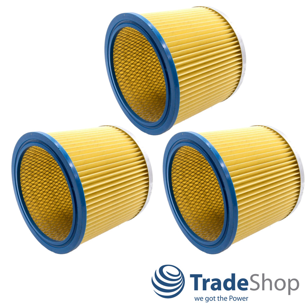 3x Rundfilter Lamellenfilter für Kärcher NT221 Rowenta RU03 Parkside PNTS 1300