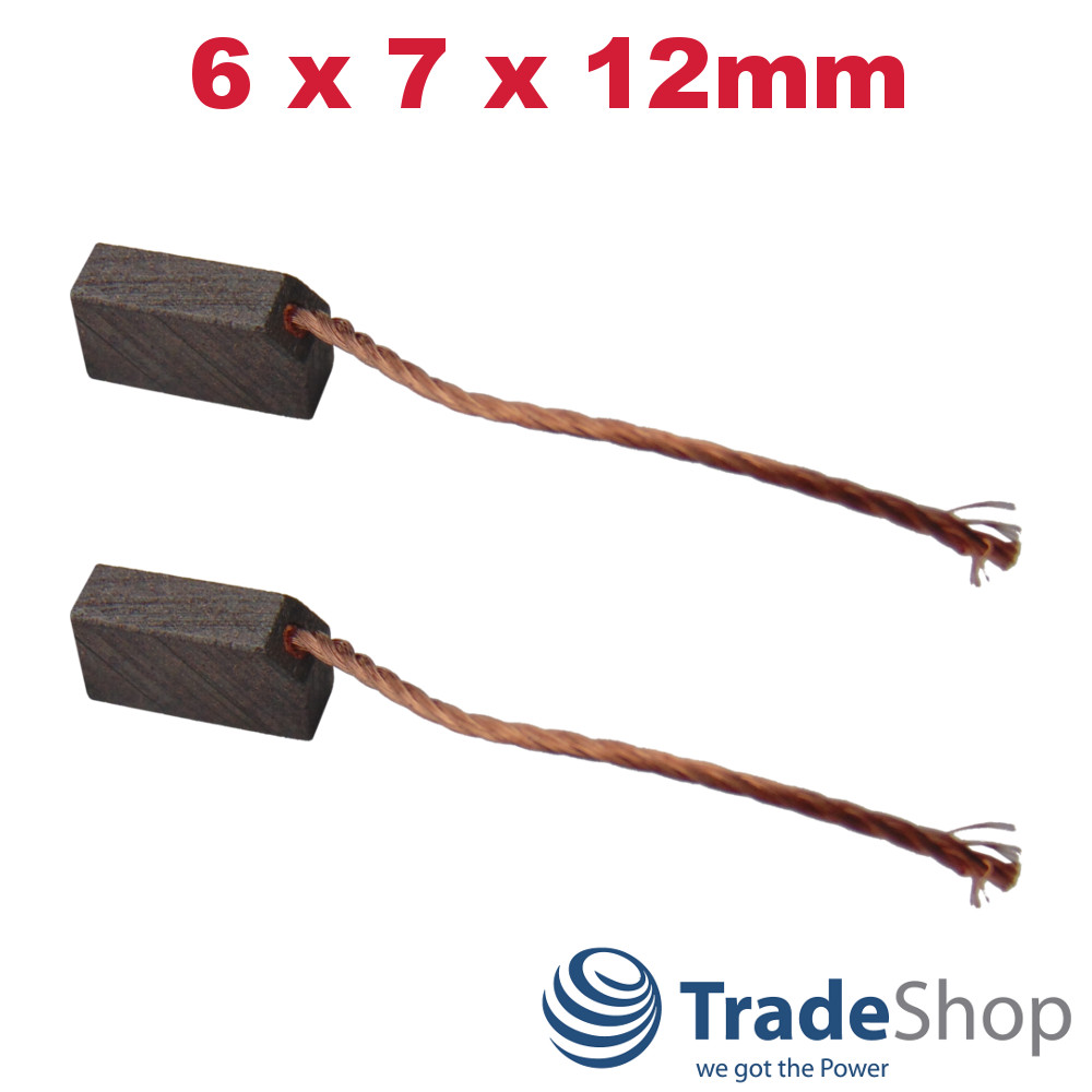 2x Motorkohlen Kohlebürsten 6x7x12mm für viele PKW KFZ LKW Motoren Antriebe
