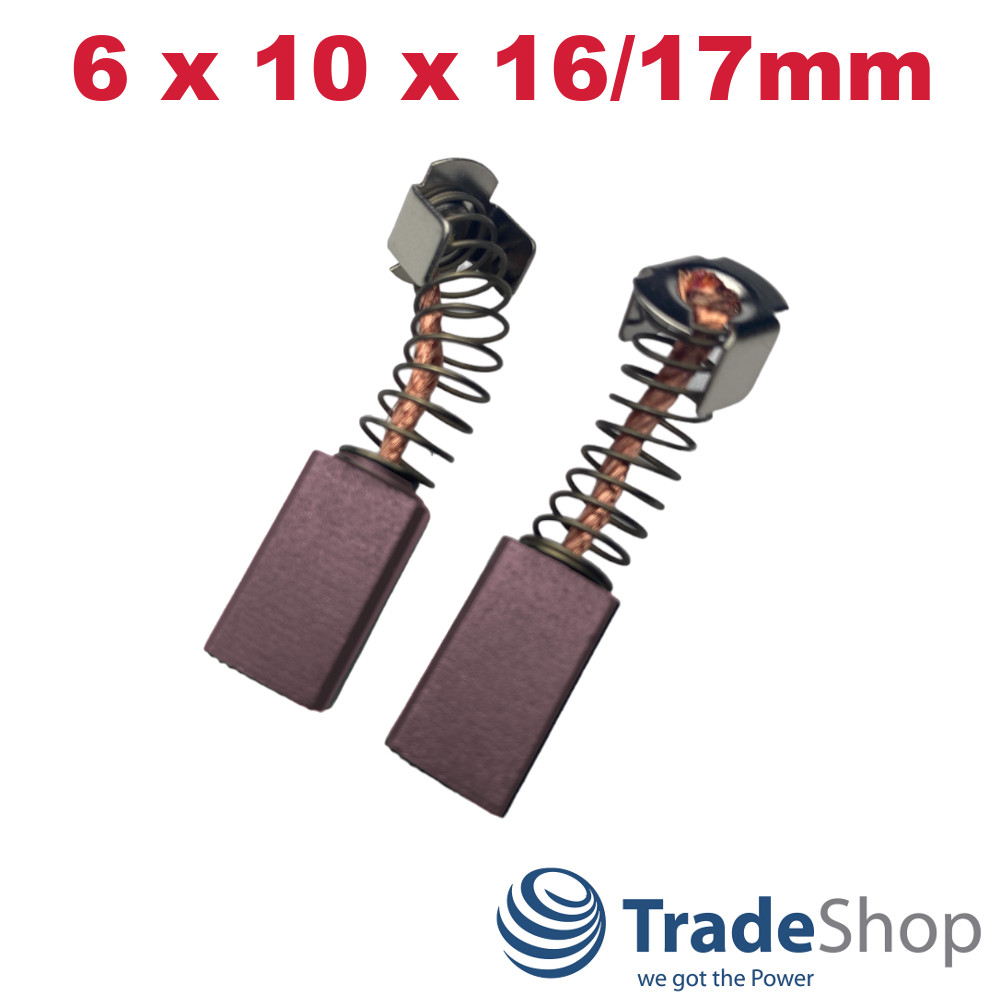 2x Motorkohlen Kohlebürsten 6x10x16mm für Rollstühle, Elektromobile, Scooter