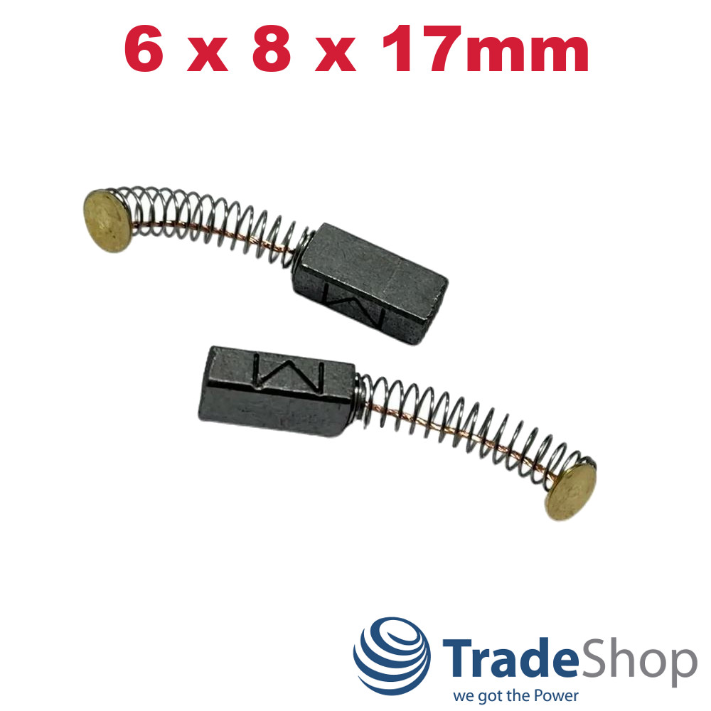 2x Motorkohlen 6x8x17mm für viele Elektrowerkzeuge (Schleifer, Sägen etc.)