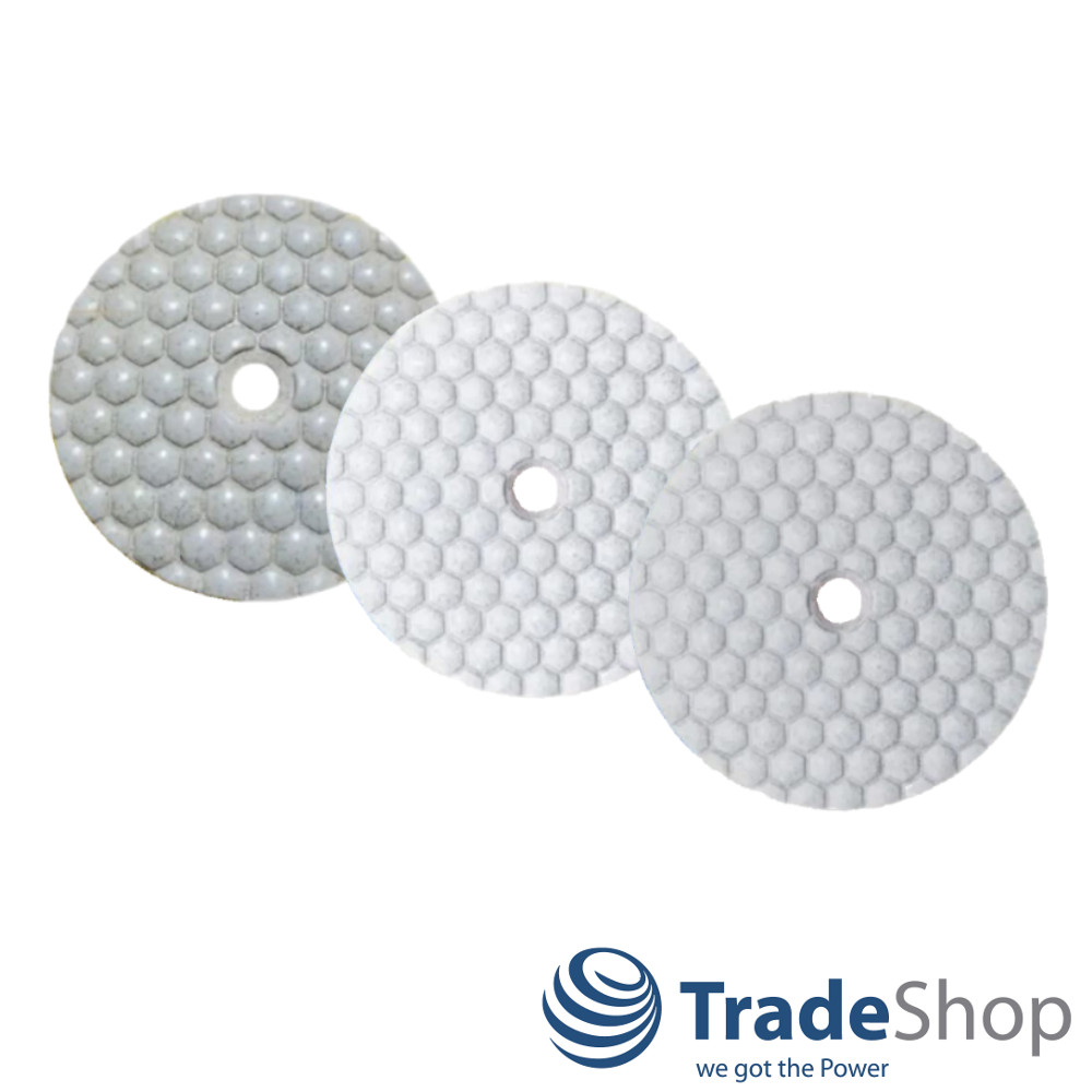 SET: 100mm Diamant Schleifscheiben (3-teilig) Nass-Trocken für Beton, Granit