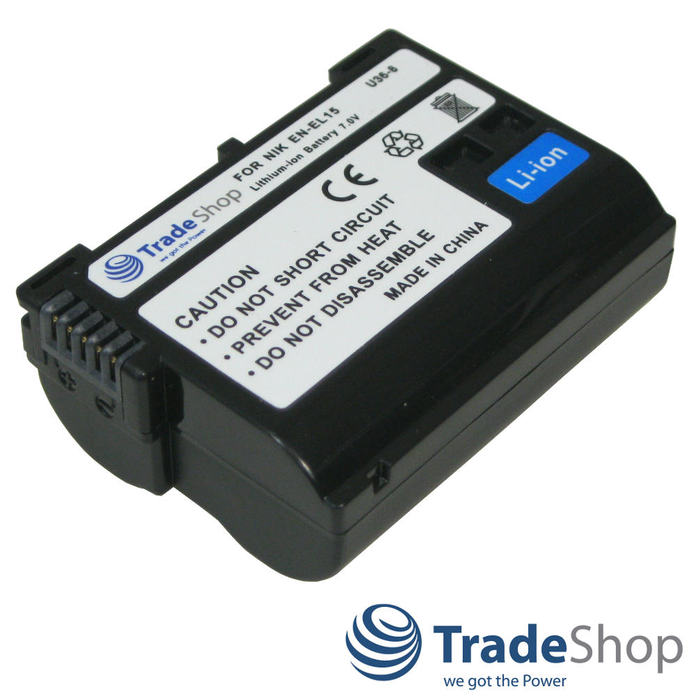2in1: Akku + Dual Ladegerät LCD Ladestation für Nikon EN-EL15 MH-25 D500 D600