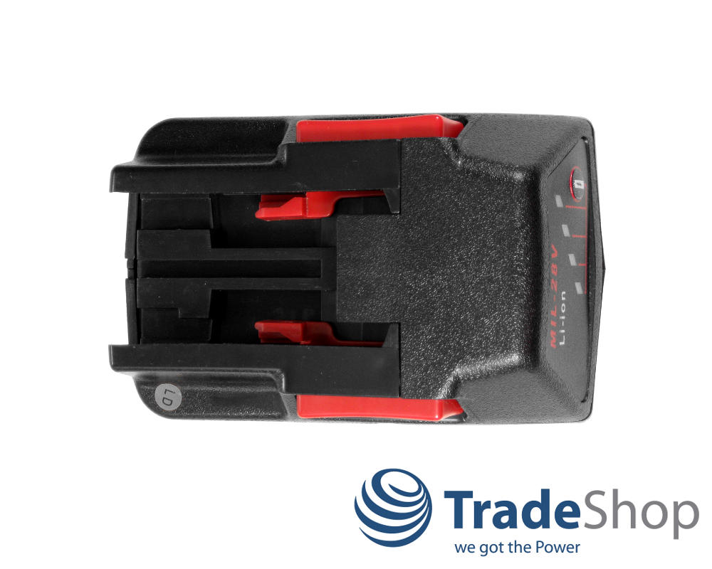 Set: Li-Ion Akku 28V 2000mAh + Ladegerät für Milwaukee 48-11-2830, 0700956730