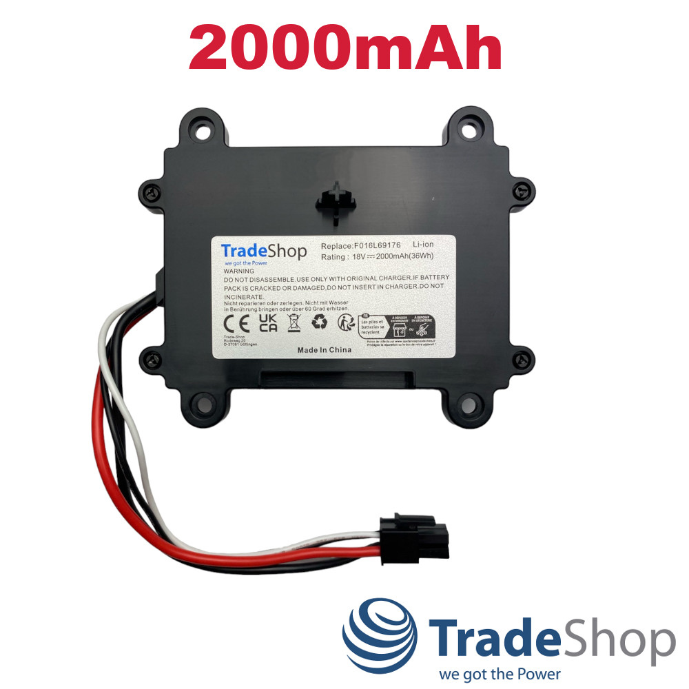 Li-ion Akku 18V 2000mAh Li-Ion für Bosch Indego 350, 400 ersetzt F016104898