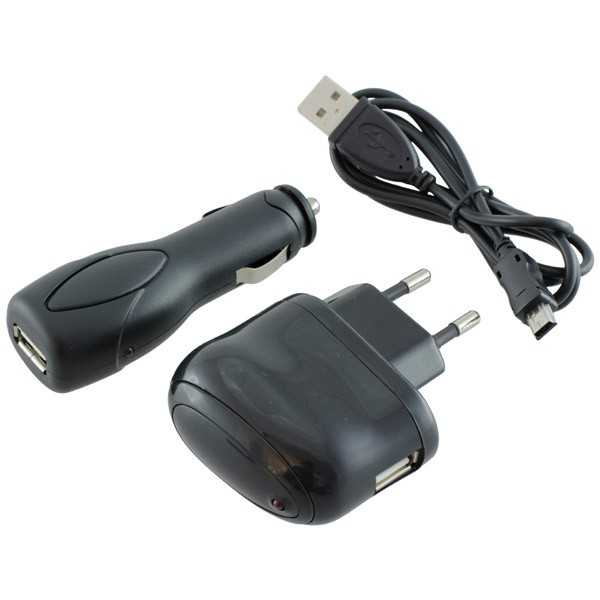 4in1 Ladekabel Ladegerät Set für Navis mit Mini USB Anschluss