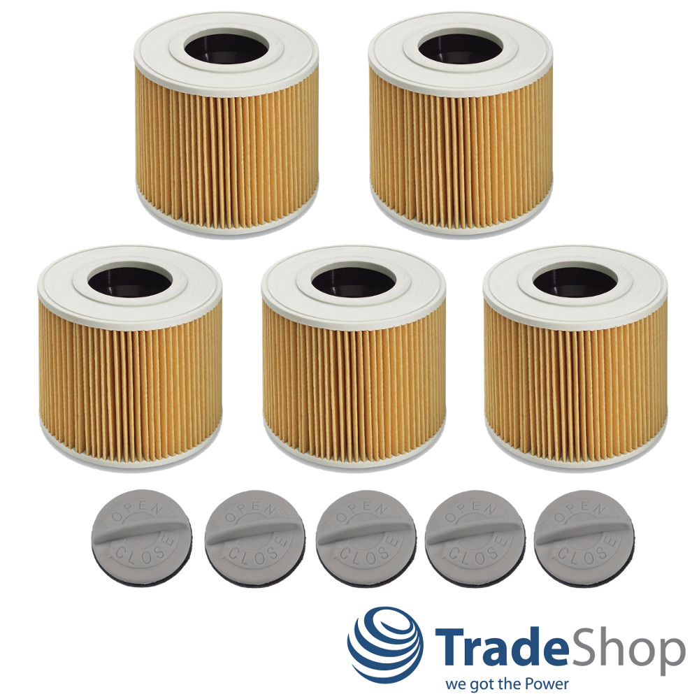 5x Patronen-Filter inkl. Verschlussschraube für Kärcher 6.414-789