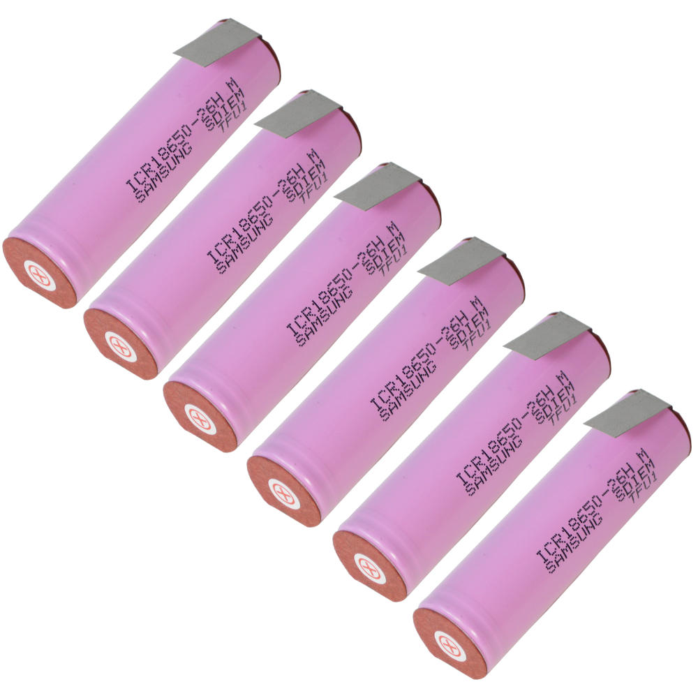 6x Samsung Li-Ion Akku Zelle ICR18650-26J 2600mAh 3,6V/3,7V Z-Lötfahne
