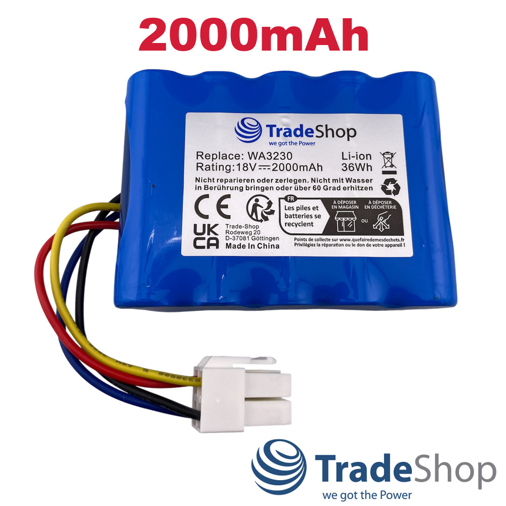 Li-Ion Akku 18V 2000mAh für Worx WA3230 WA3231 WA3572, Kress KA0103 KA3022