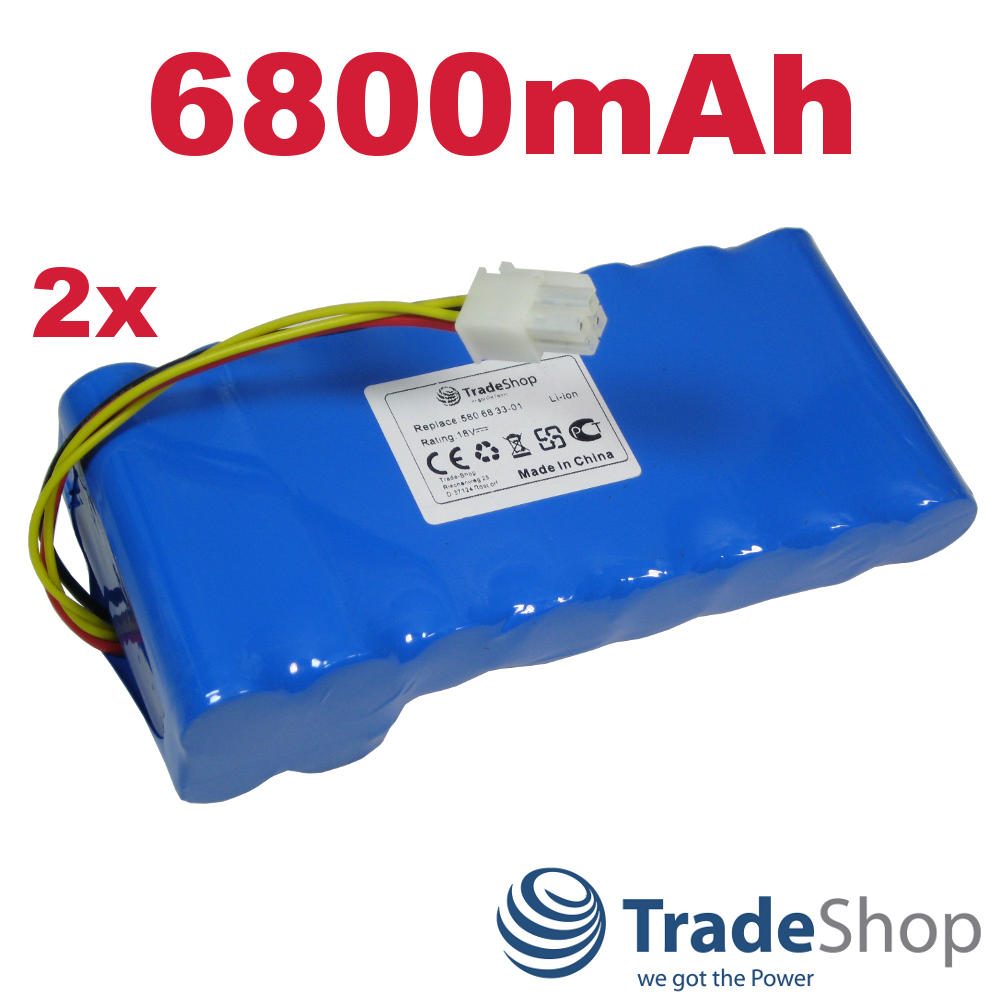 2x Akku 18V 6,8Ah Li-Ion ersetzt Husqvarna 580 68 33-01, 580 68 33-02, 589585201