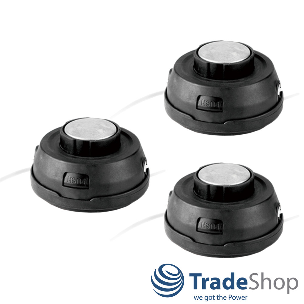 3x Universal Trimmerkopf Fadenkopf mit Tippautomatik für Rasenmäher