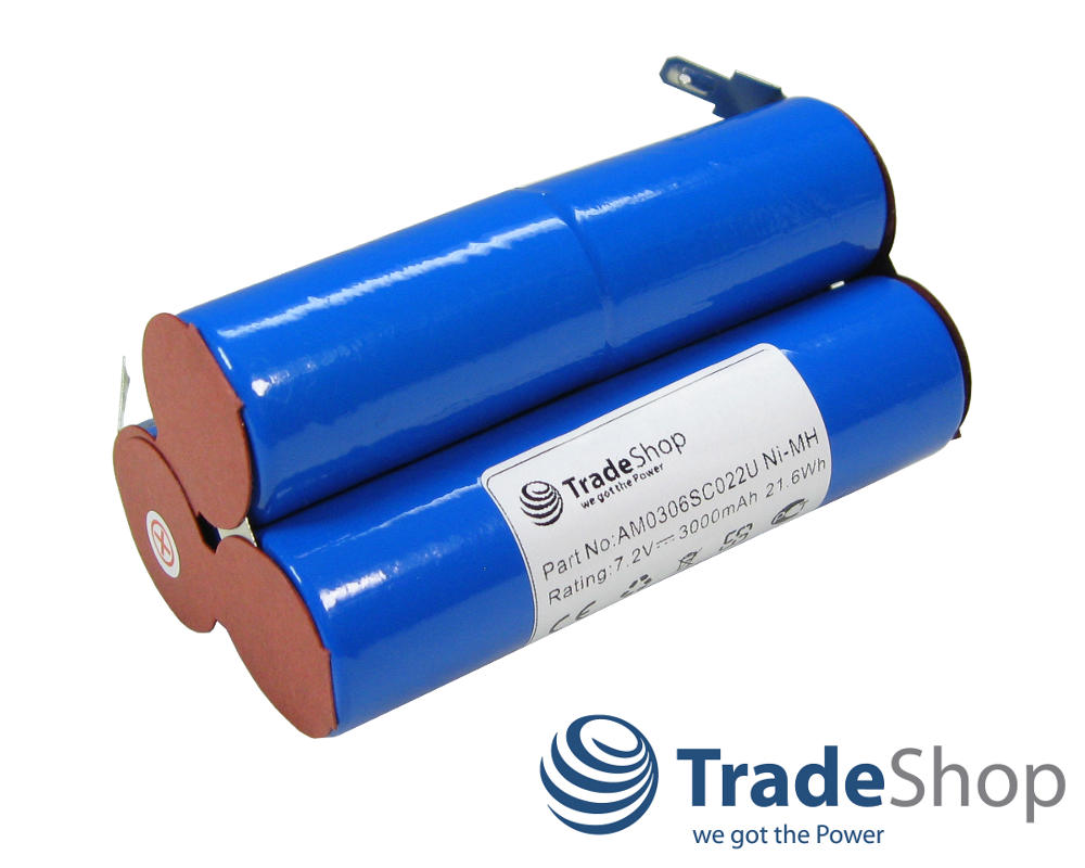 AKKU 3000mAh 7,2V Ni-MH für Wolf Strauchschere BS80 BS-80 Rohzelle