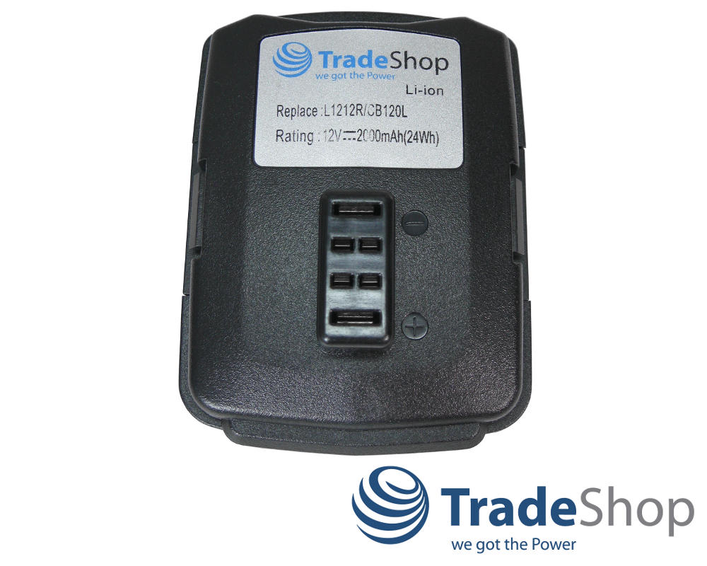 Li-Ion Akku 12V 2000mAh + Ladegerät für Ryobi/AEG BID-1201 CAH120LK CD100 HJP001