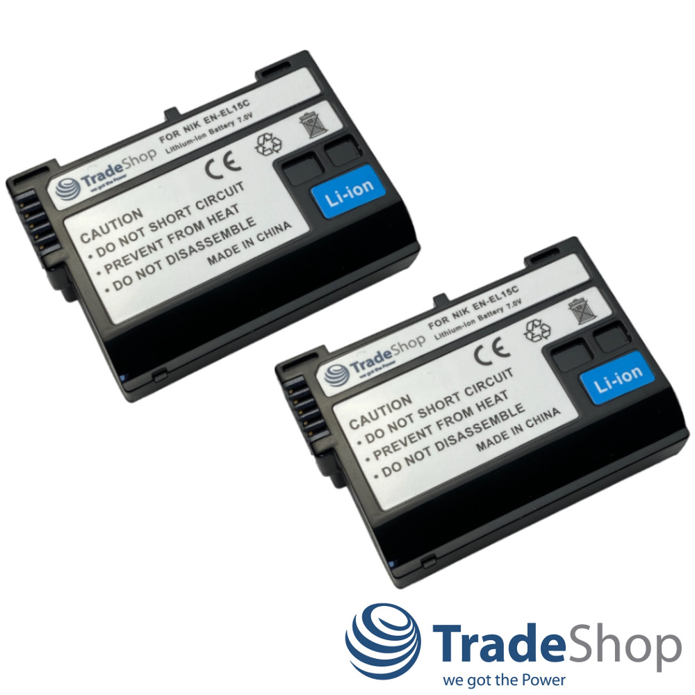 2x Li-Ion Akku 7V 2400mAh für Nikon D500 D600 D800 D7500 Z5 Z7 ersetzt EN-EL15c