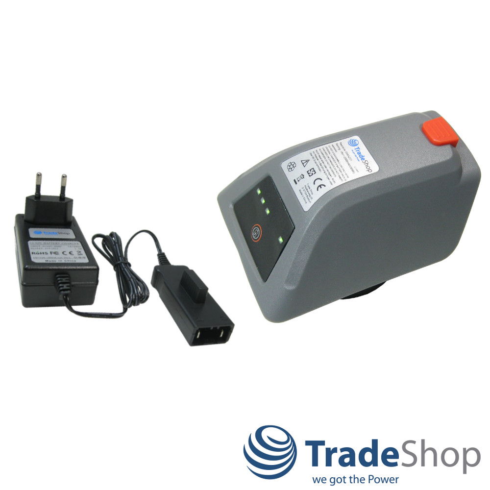 Li-Ion Akku 18V 2500mAh + Ladegerät für Gardena 008A231, 8025-20 Schlauchbox