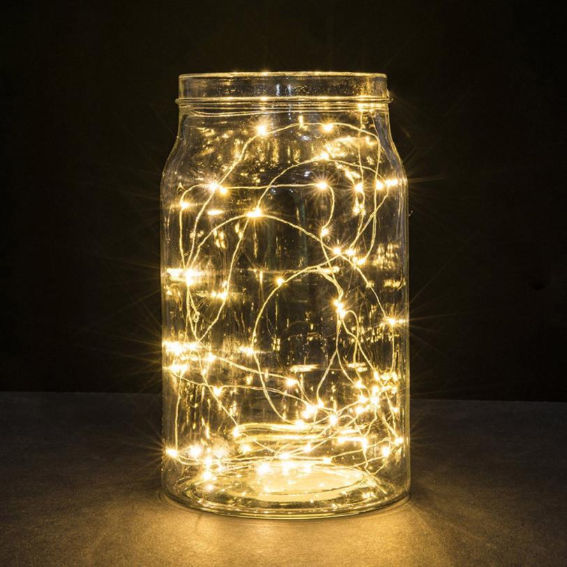 100 LED 10 Meter Solar LED Lichterkette Draht Kabel Deko Warmweiß