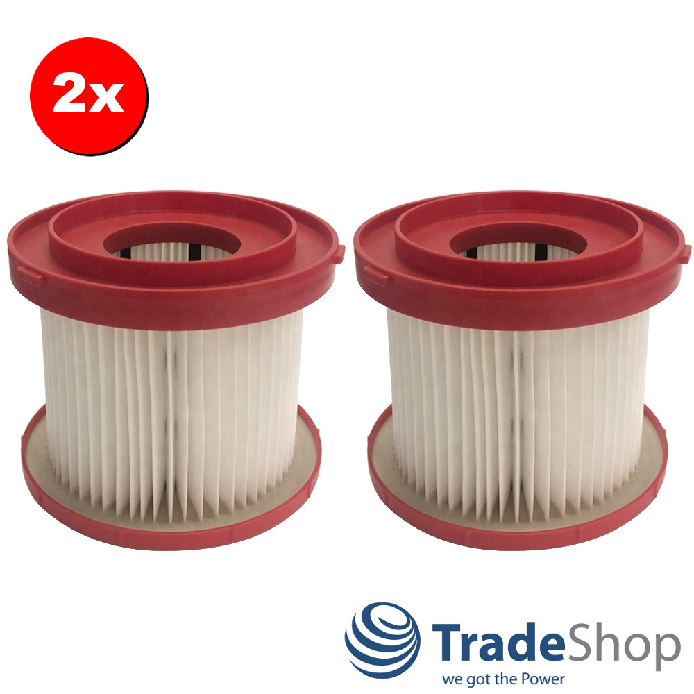 2x Ersatz HEPA-Filter Lamellenfilter für Milwaukee M18 VC2-0 0880-20