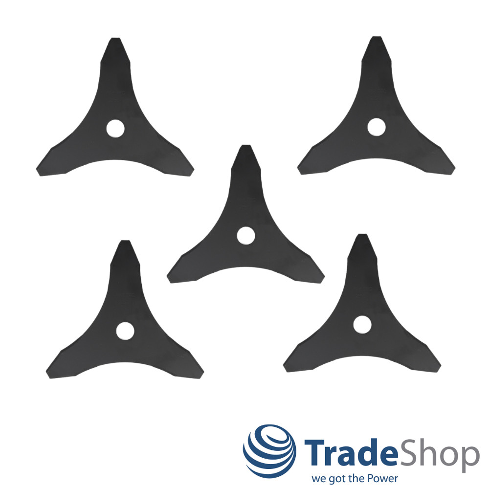 5x Freischneiderklinge Dickichtmesser 3-Zahn 255 x 25,4 x 1,4mm für Motorsensen