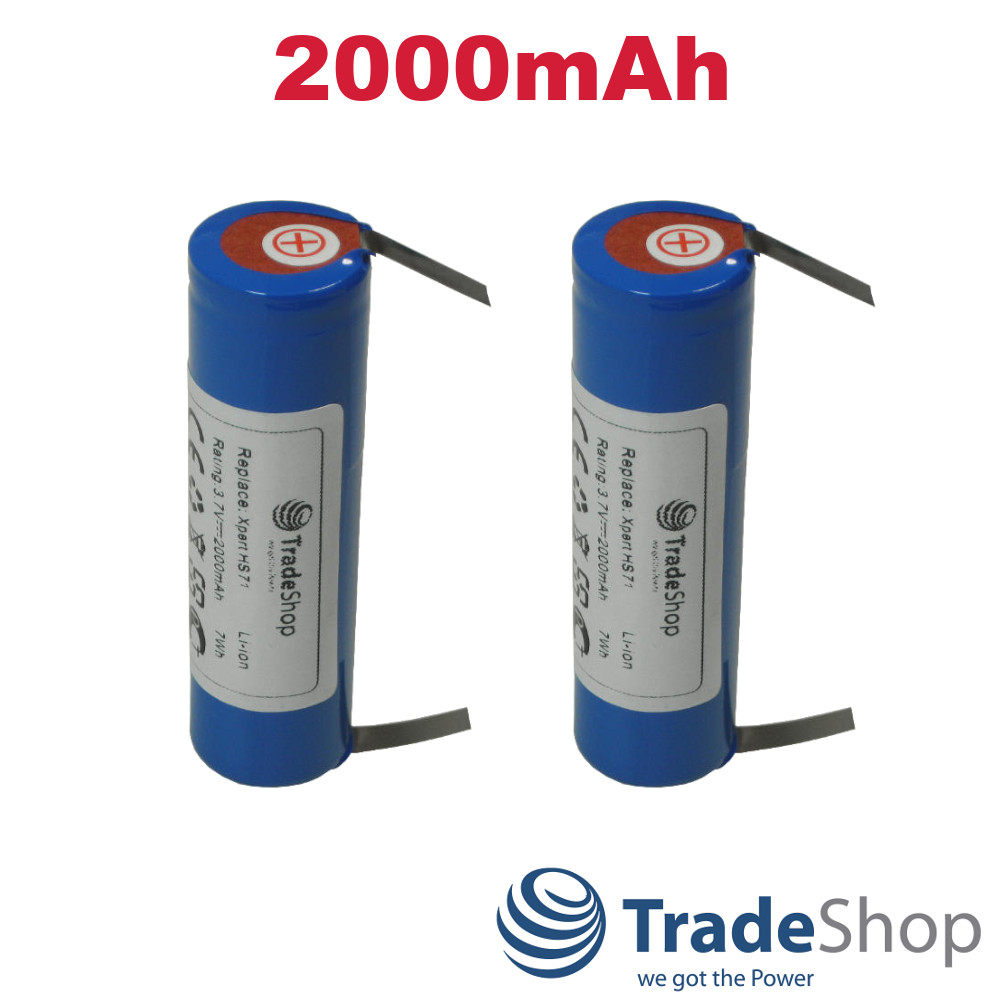 2x Li-Ion Akku 2000mAh für Wella Xpert HS71 Profi HS75 Haarschneider Batterie