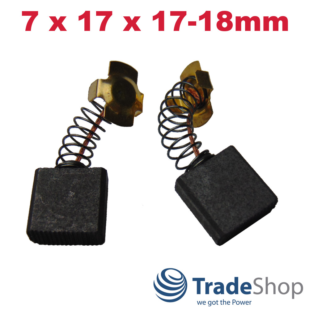 2x Kohlebürsten Motorkohlen 7x17x17mm für Hitachi C 15 FA, C 15 FB, C 10 FCB
