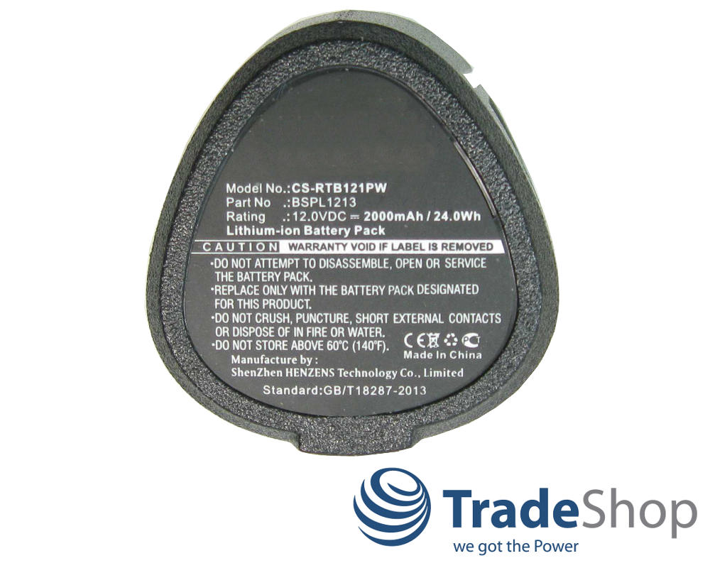 2x AKKU 12V 2000mAh Li-Ion ersetzt Ryobi BSPL 1213 BSPL1213