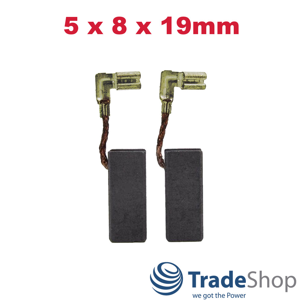 2x Kohlebürsten Motorkohlen 5x8x19mm für viele Elektro-Werkzeuge
