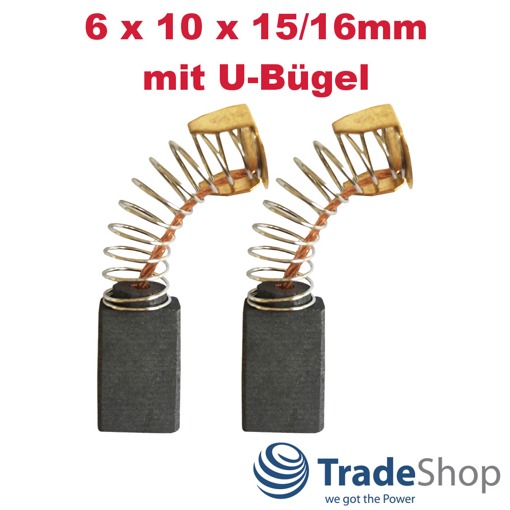 2x Kohlebürsten Motorkohle 6x10x15/16mm für Makita Elektro-Werkzeuge