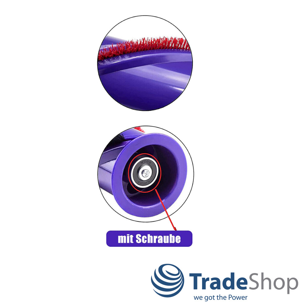 Rollbürste Bürstenwalze 3-Speichen für Dyson V10 Staubsauger ersetzt 969569-01