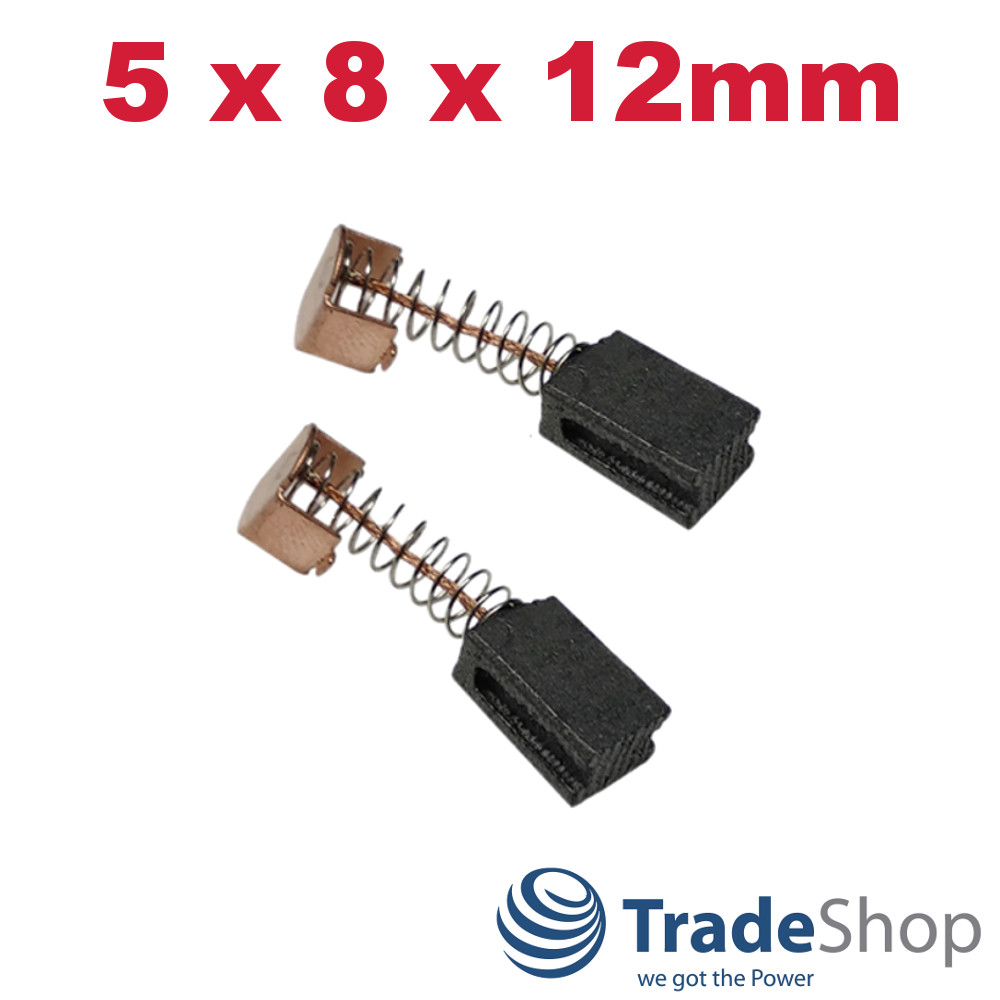 2x Kohlebürsten Motorkohlen 5x8x12mm für Black & Decker G720 Winkelschleifer