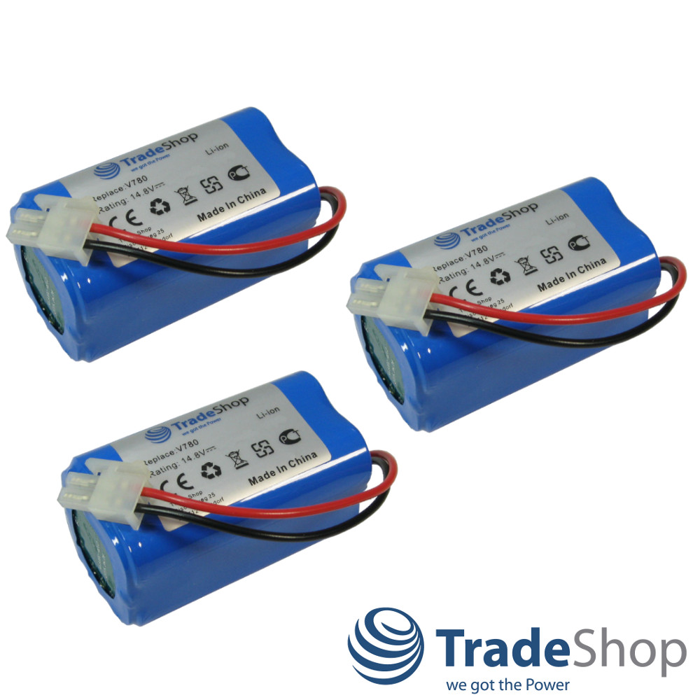 3x AKKU 14,8V 2600mAh für Ecovacs Deebot CR130 CEN 540 Dibea V780 V870