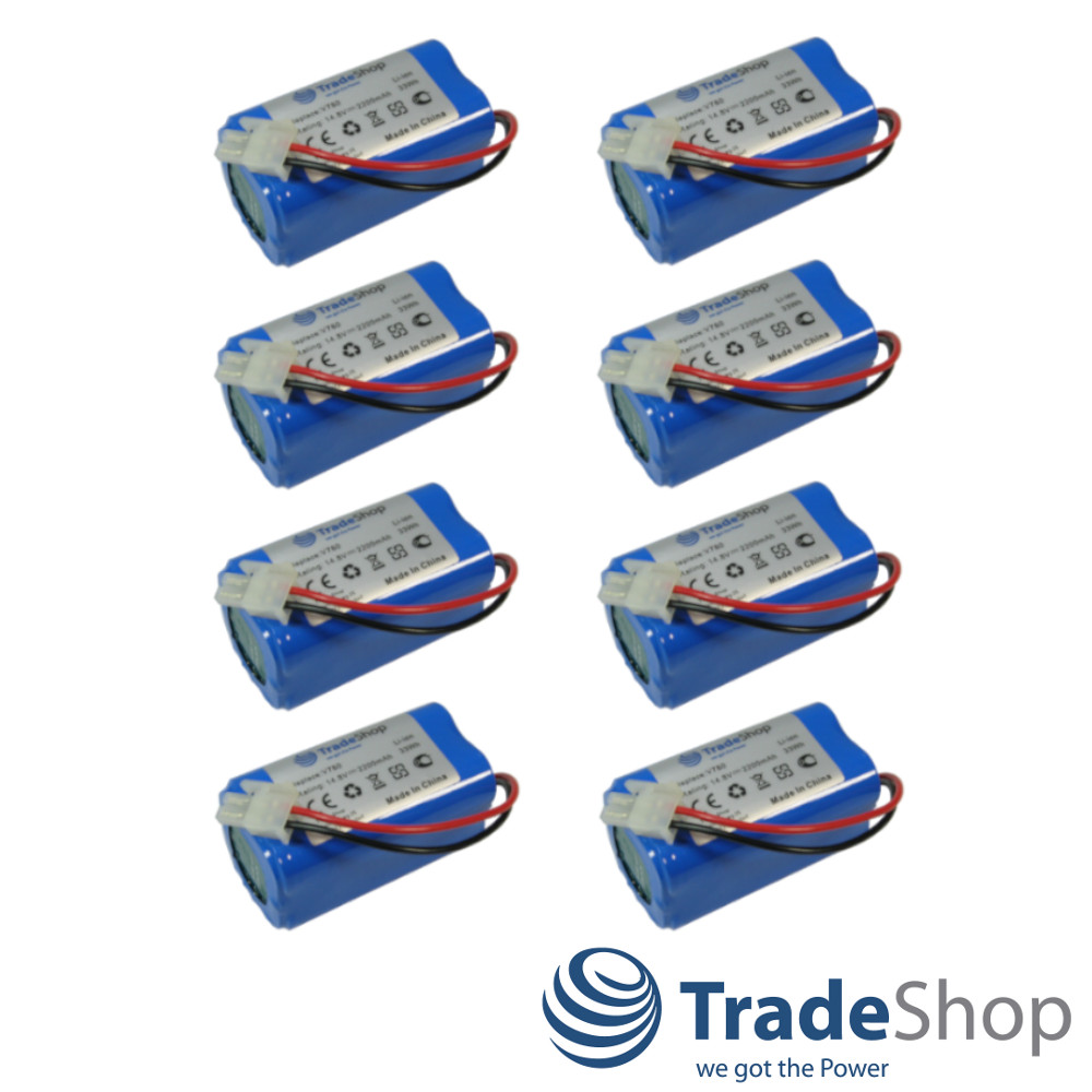 8x AKKU 14,8V 2200mAh für Ecovacs Deebot CR130 CEN 540 Dibea V780 V870