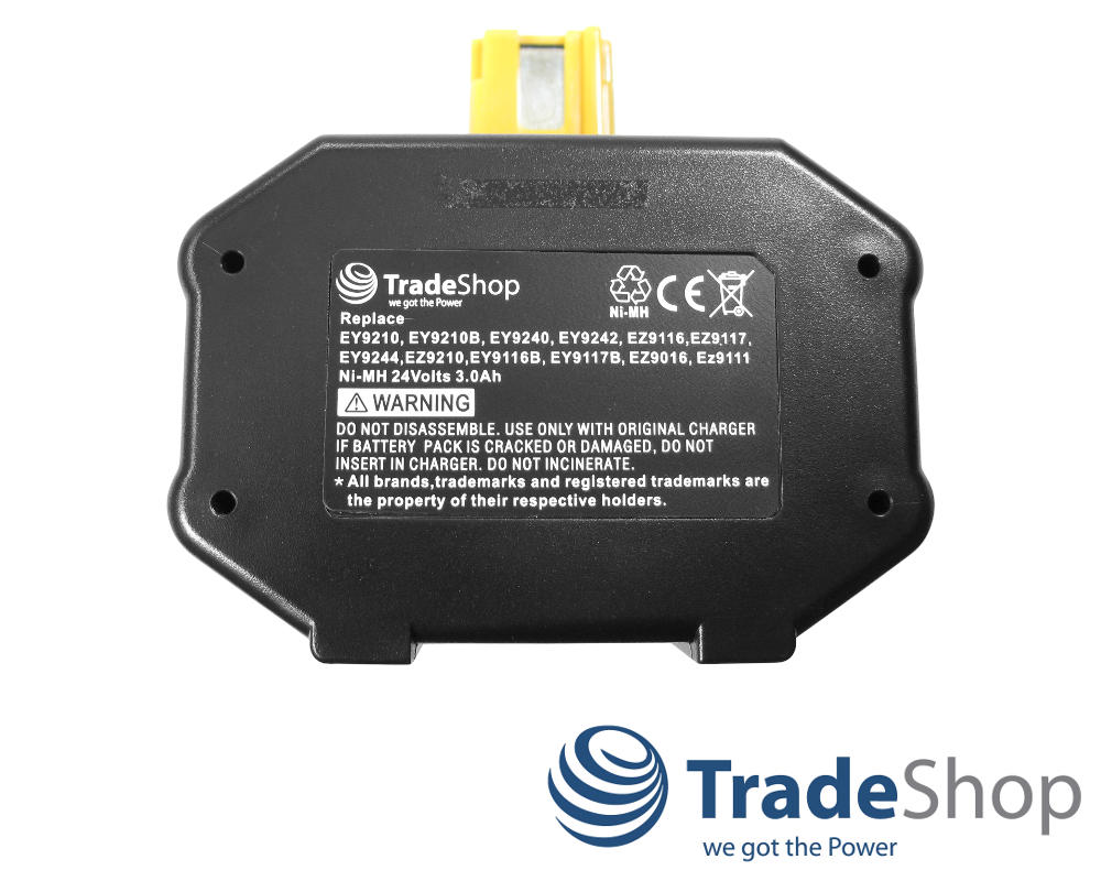 2x Akku 24V 3000mAh ersetzt Panasonic EY6813NQKW EY9116B EY9117B EY9210