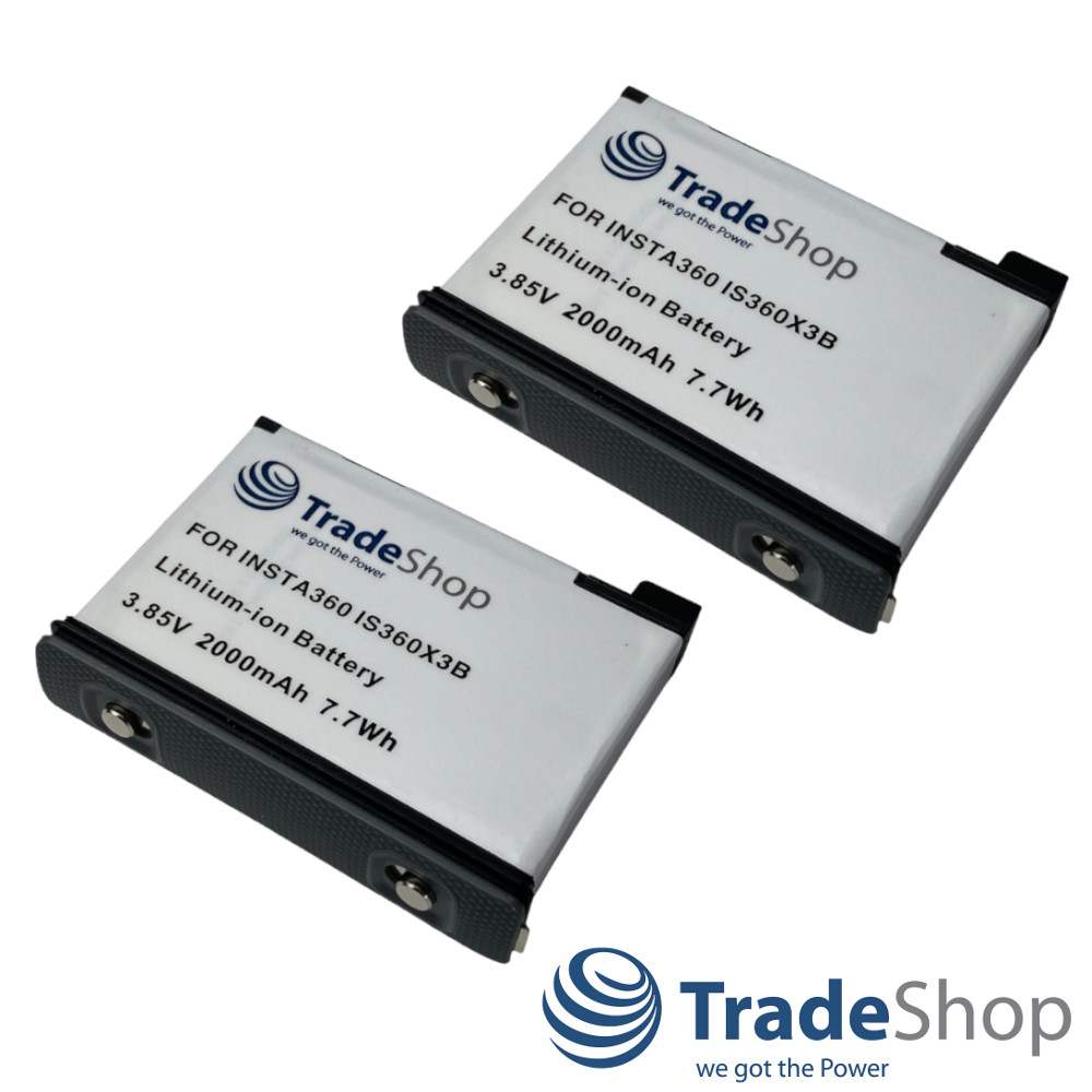 2x Li-Ion Akku 3,85V 2000mAh für Insta360 One X3 Actionkamera ersetzt CINAQBT/A