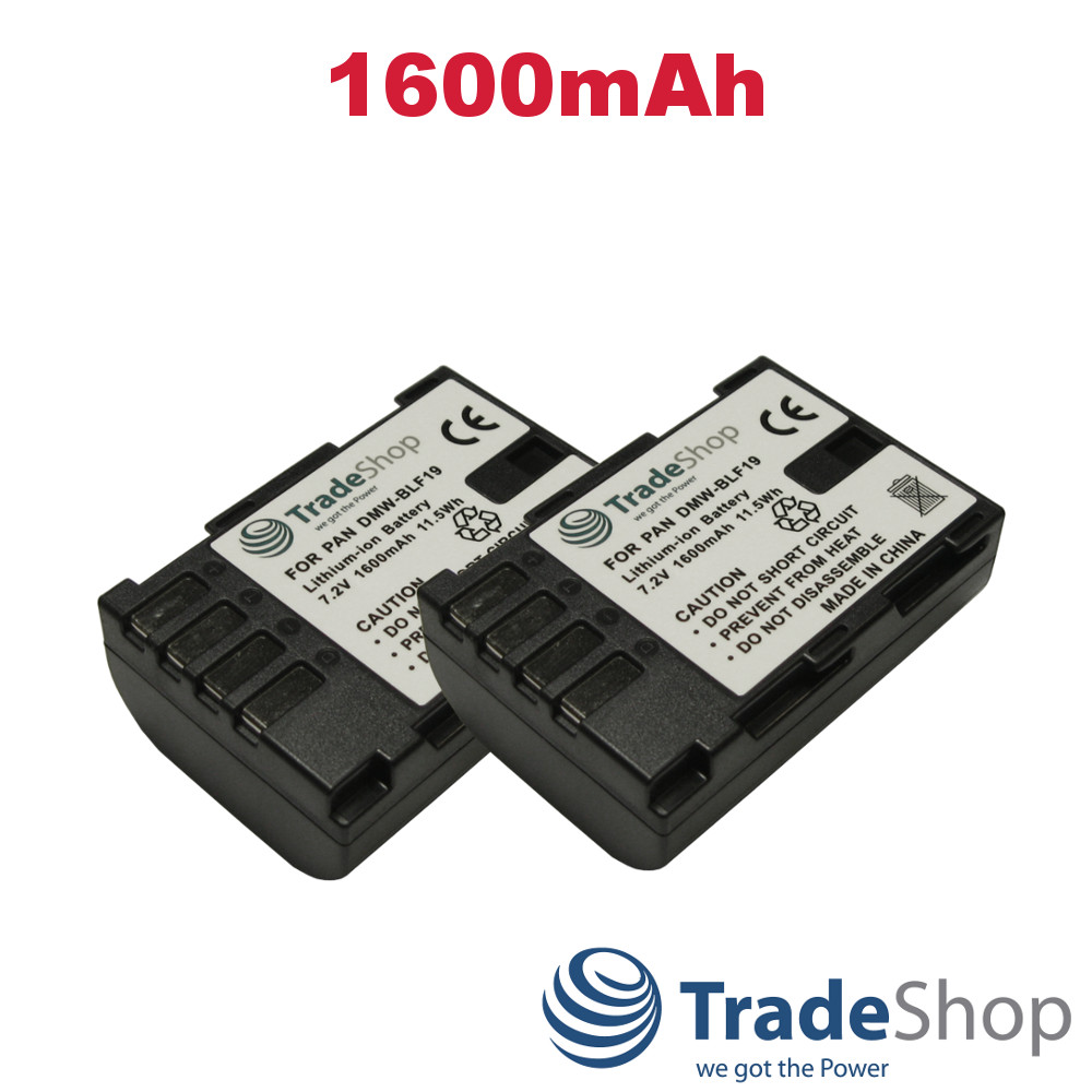 2x AKKU ersetzt DMW-BLF19 für Panasonic DMC-GH3 GH4 GH5 DC-G9 G9LEG