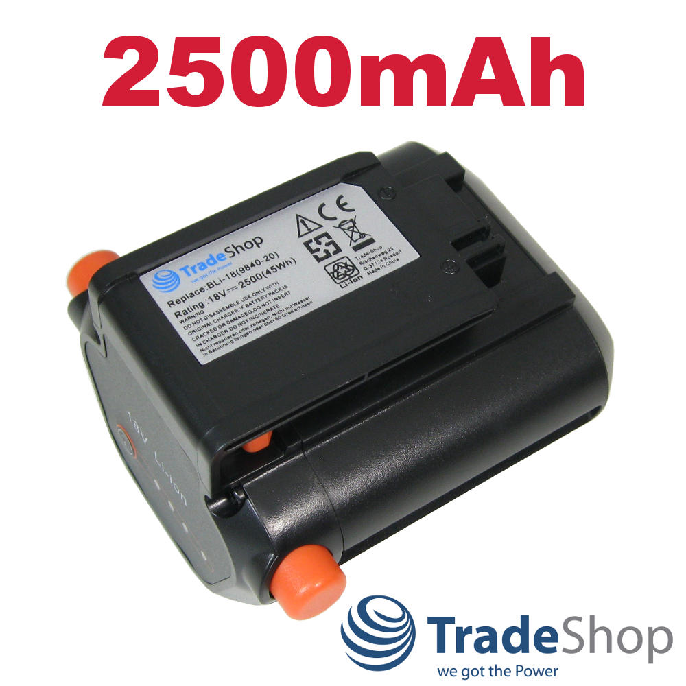2in1 Set: Li-Ion Akku 18V 2500mAh + Ladegerät für Gardena 9840-20 9839-20 BLi-18