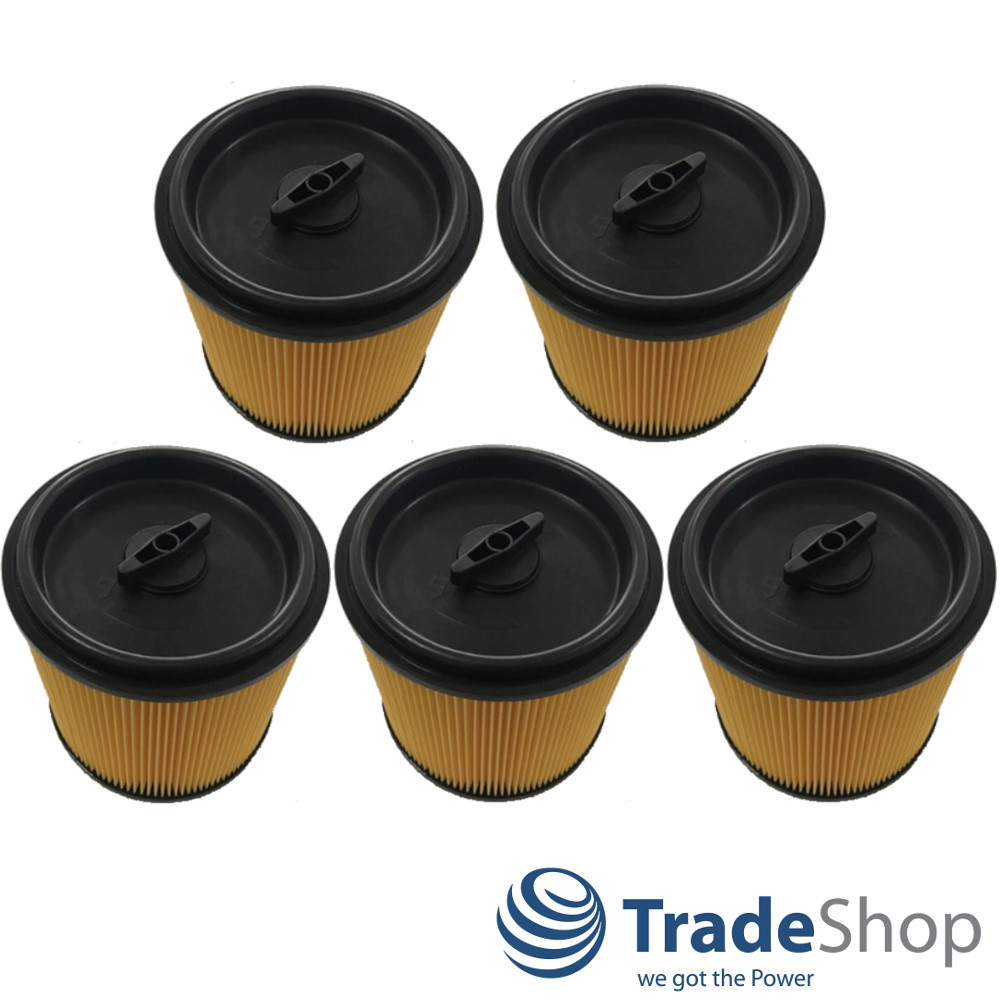5x Faltenfilter mit Verschlussdeckel für Parkside PNTS 1250 A1 1300 B2 1500 A1