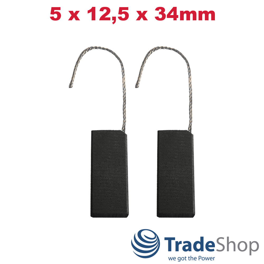 Kohlebürsten 5x12,5x34mm für Waschmaschinen z.B Bosch Siemens Neff uvm