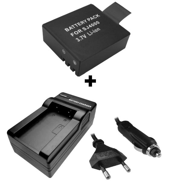 Akku 900mAh + Ladegerät ersetzt SJ4000 für viele Kameras / Action-Kameras