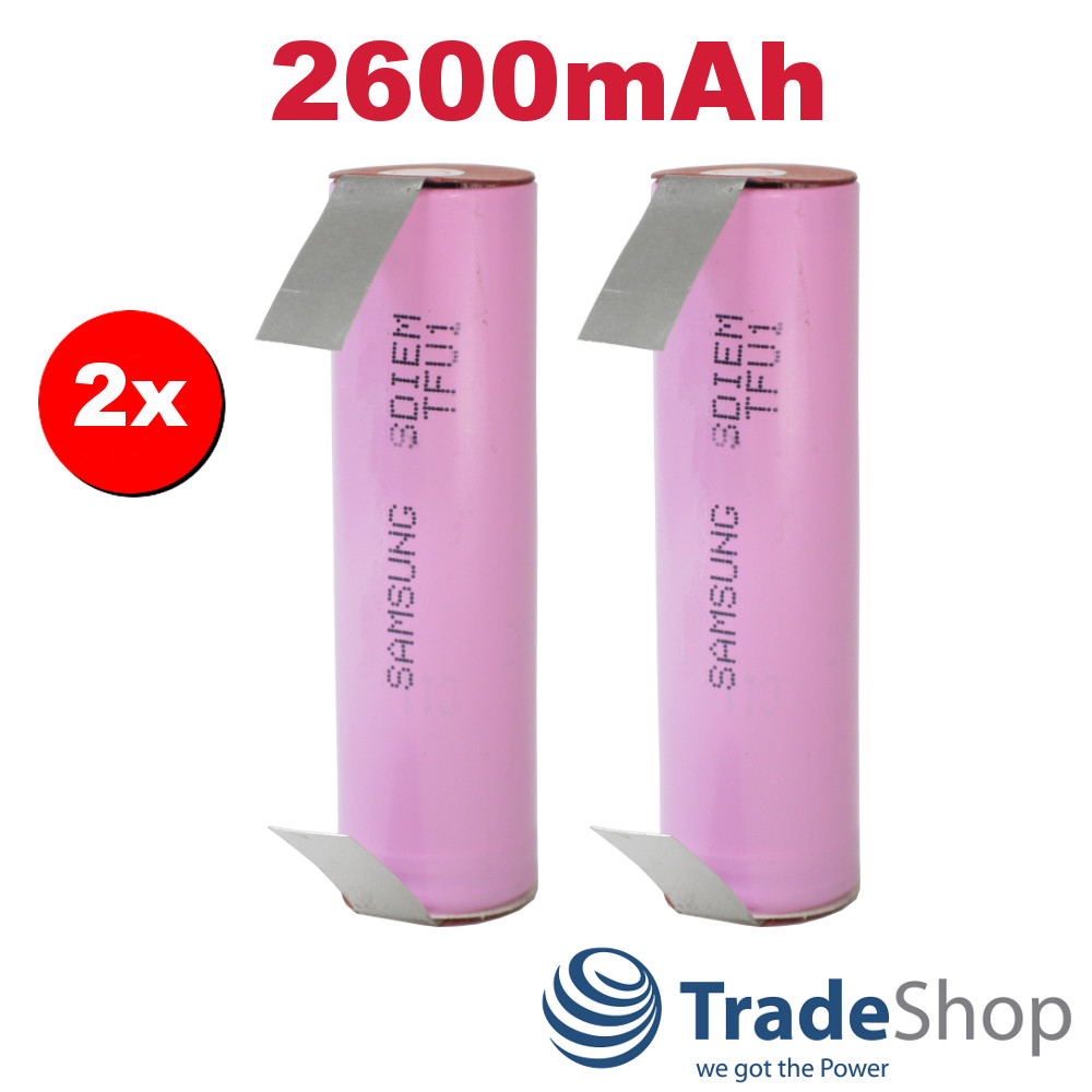 2x Akku Samsung ICR18650-26HM Zelle 2600mAh 3,6V Li-Ion Bosch CISO Accu Battery