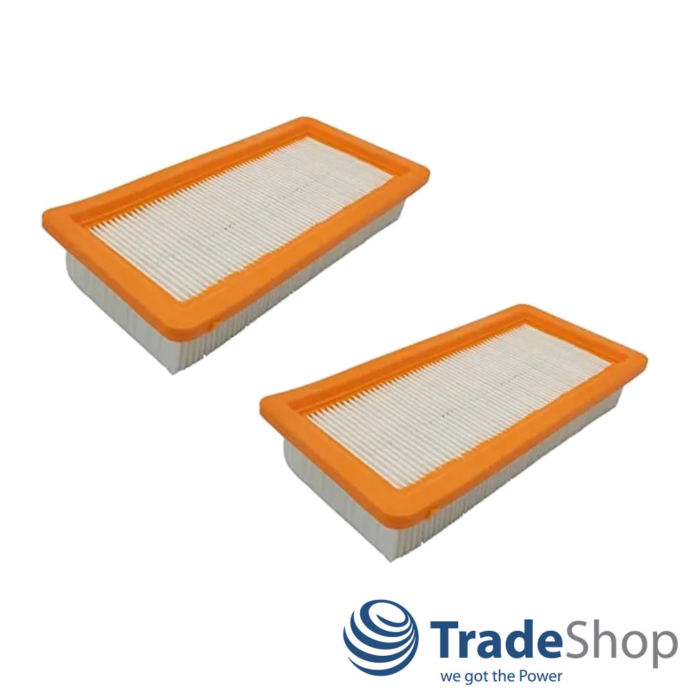 2x Ersatz-Flachfaltenfilter für Kärcher WD 7.000, WD 7.200 ersetzt 6.414-971.0