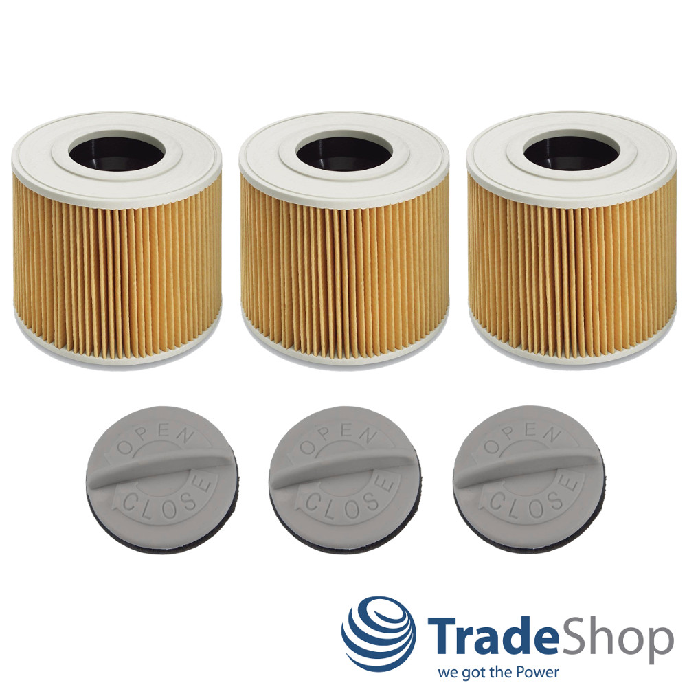3x Patronen-Filter inkl. Verschlussschraube für Kärcher 6.414-789