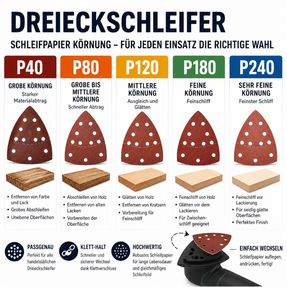 50x Schleifpapiere 11-Loch für Schleifmaschinen wie Bosch PSM 160 A, PDA 100
