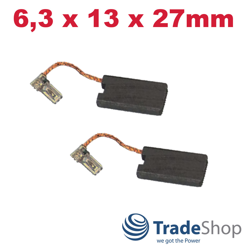 2x Kohlebürsten Motorkohlen 6,3x13x27mm für Makita Makita HR5210 HM1307 HR4501