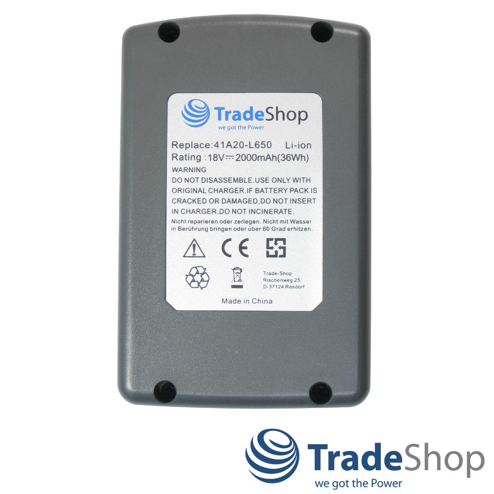 Li-Ion AKKU 2000mAh 18V ersetzt Wolf 41A20--L650 Power-Pack 5 785454 uvm