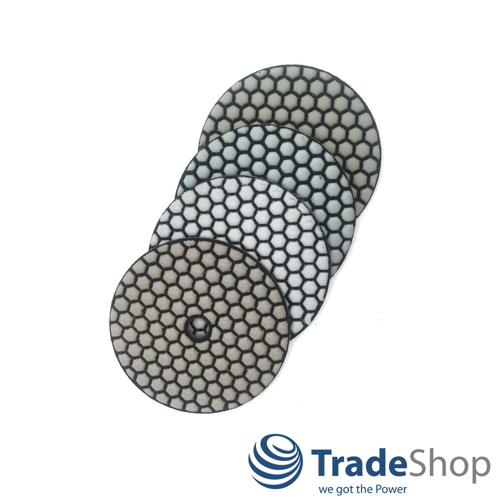 SET: 100mm Diamant Schleifscheiben, Aufnahmeteller (10-teilig) für Beton, Granit