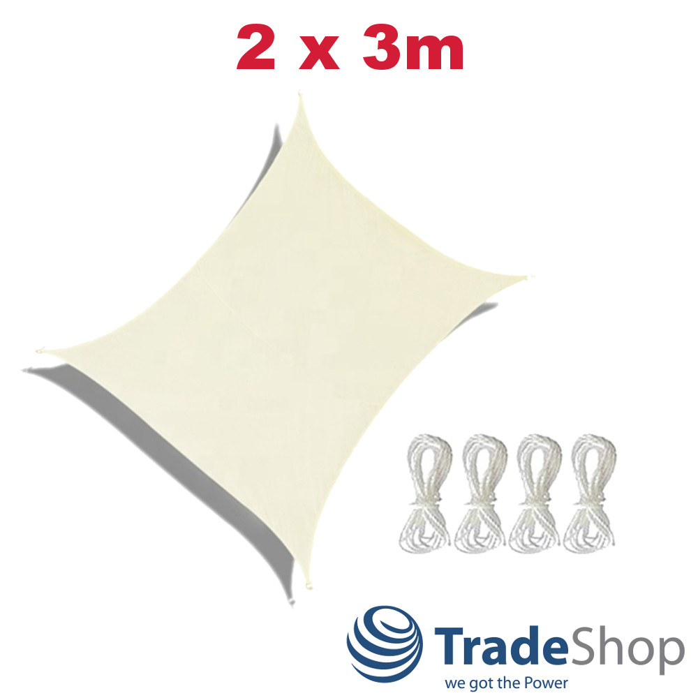 Sonnensegel Sonnenschutz 2x3m rechteckig PES mit UV-Schutz für Garten Terrasse