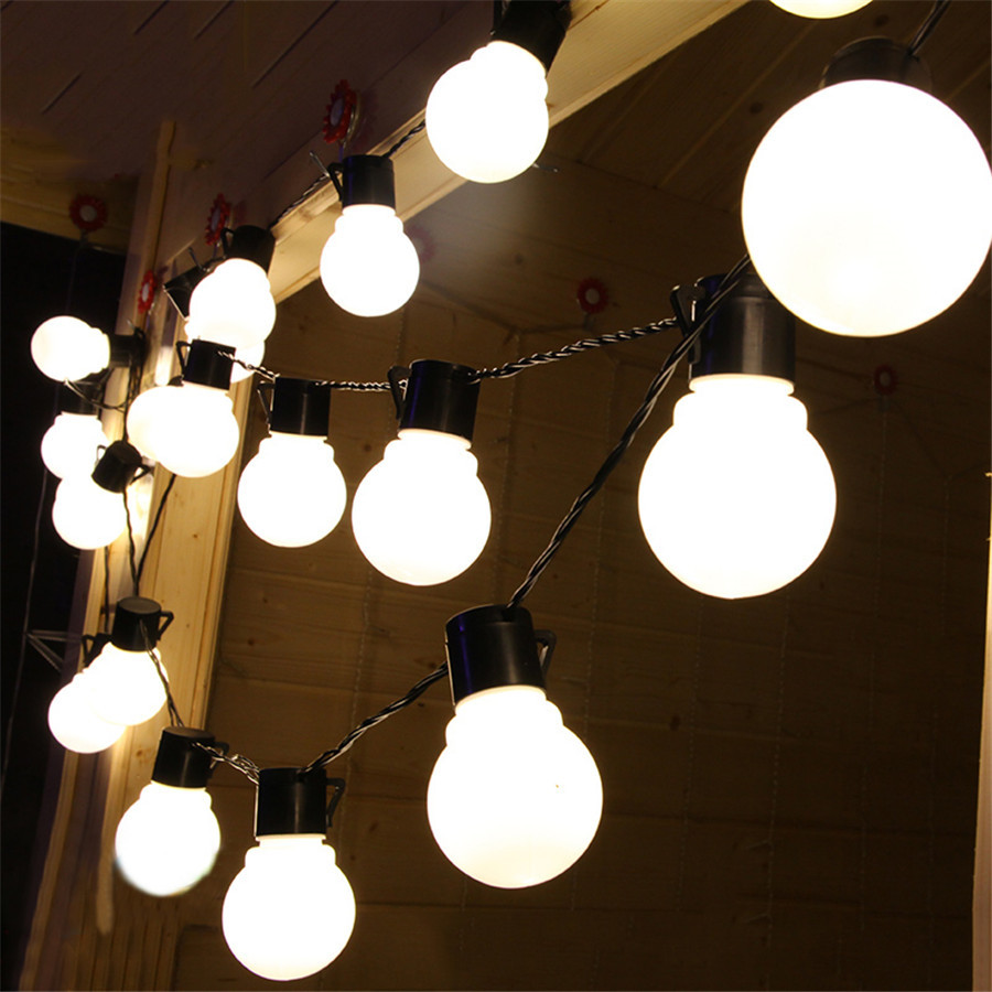 30 LED 8 Meter Solar LED Lichterkette Deko Glühbirnen Matt Warmweiß
