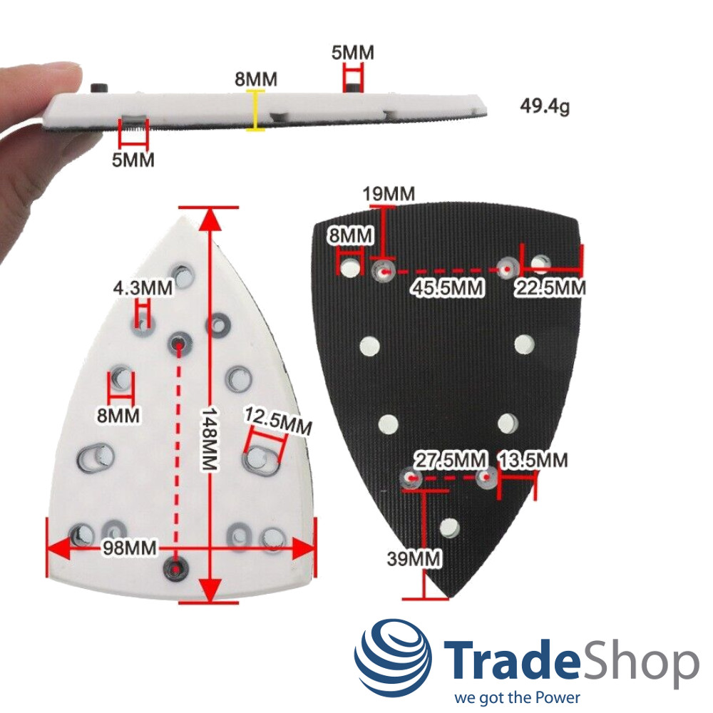5x Klett Schleifplatte Schleifschuh für Festool DS 400, DTS 400 ersetzt 493723