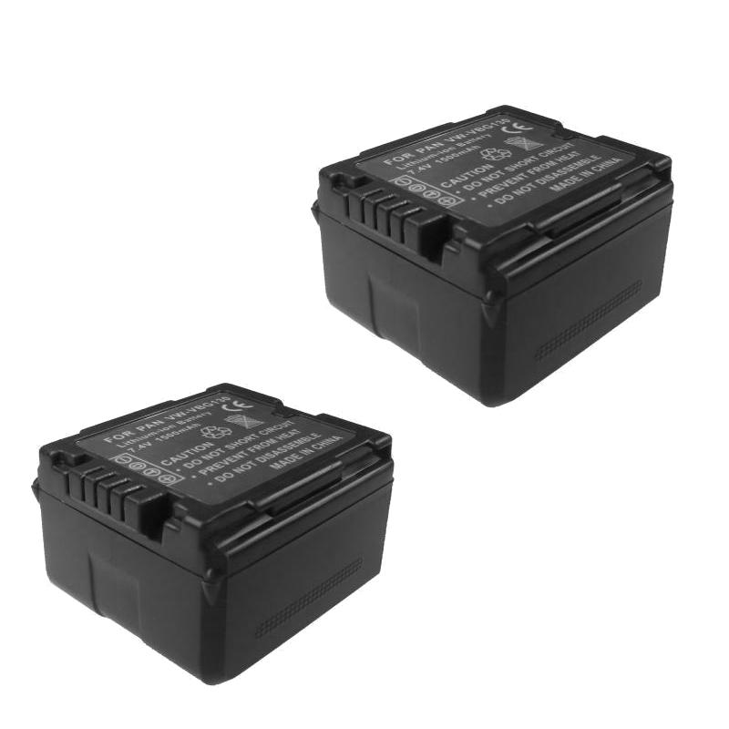 2x Akku 1500mAh ersetzt VW-VBG130 für viele Panasonic Camcorder / mit Info Chip