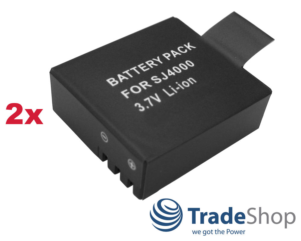 2x Akku 900mAh ersetzt SJ4000 für viele Kameras / Action-Kameras